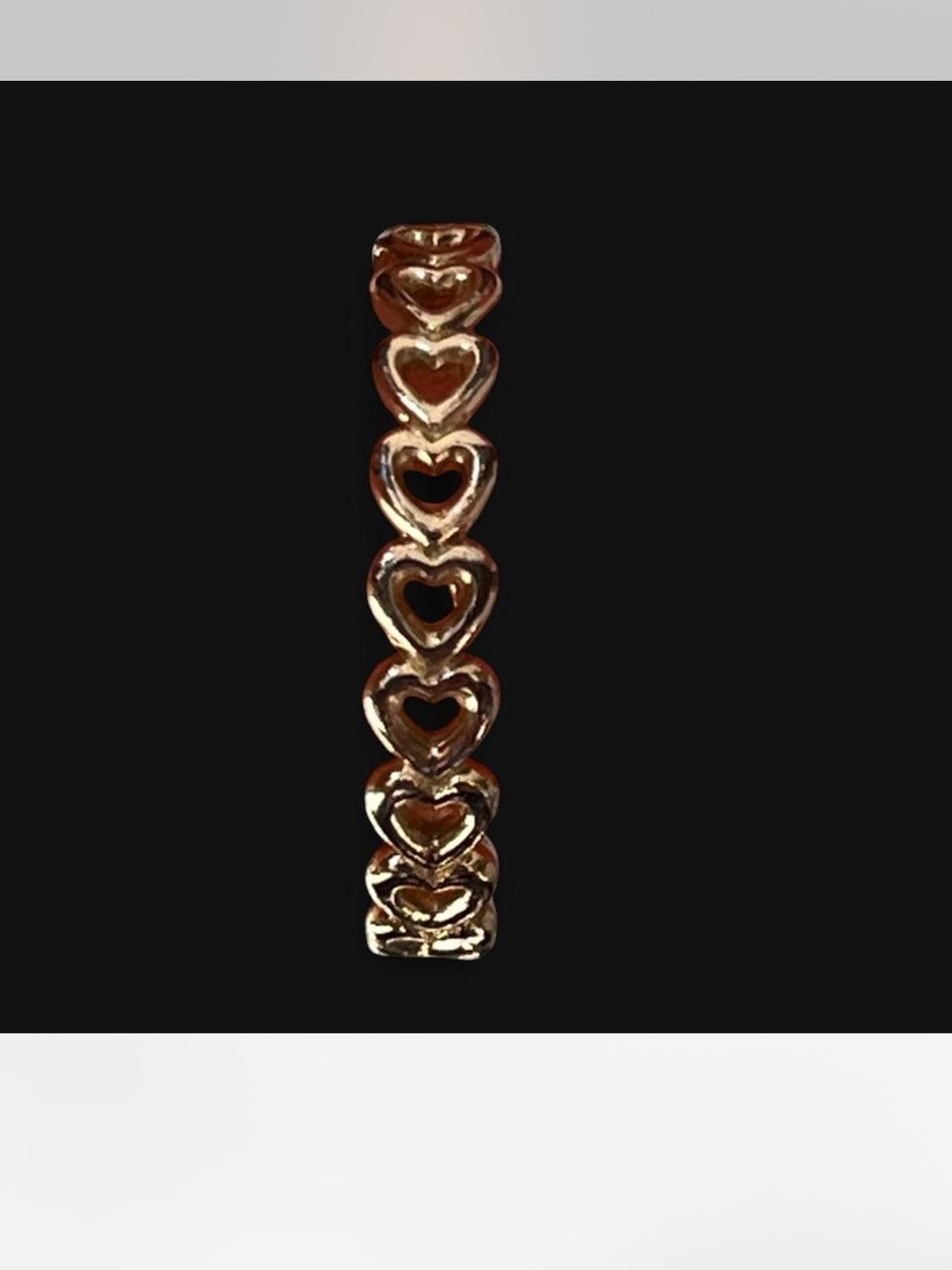 Pandora Rose Gold Heart Link Ring - Women Jewelry
